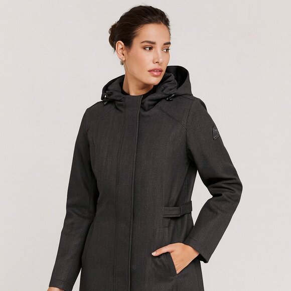 Gotcha Glacier Gray Herringbone Parka Women’s Size M Waterproof Hooded Coat - Picture 2 of 14